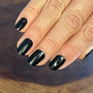 Manicure verde escura metalizada